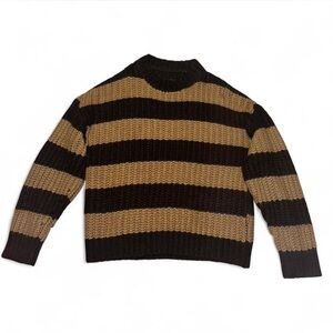 brown and tan knit sweater